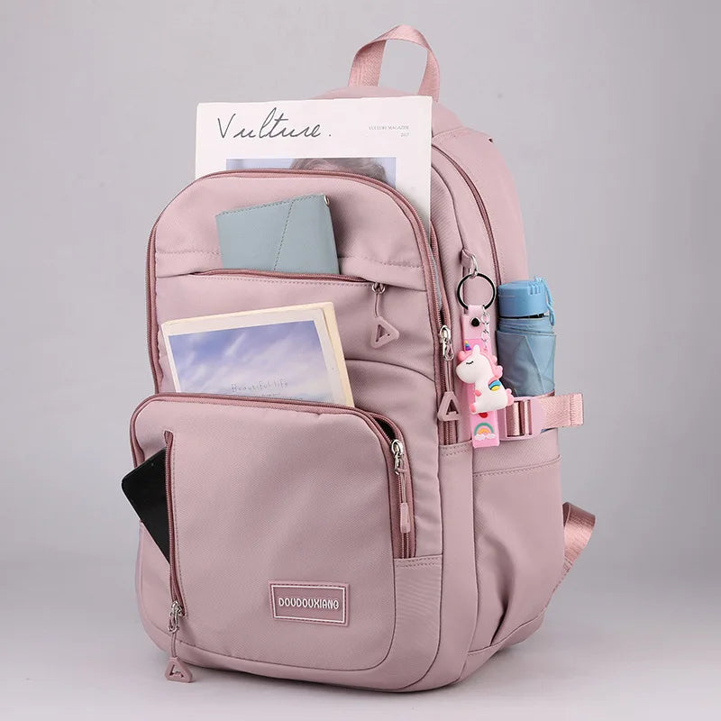 Schoolbag girls primary school students light weight reduction child female junior high school students large capacity backpack
