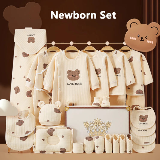 Newborn Clothes Baby Gift Pure Cotton Baby Set 0-12 Months Spring Summer Kids Clothes Suit Unisex Includes Gift Box 21/23/25 Pcs