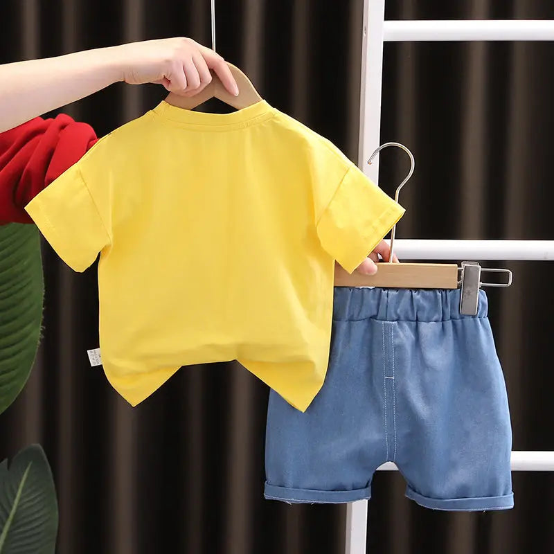 Summer Children Boys Infant Cotton Clothes Cars T Shirt Shorts 2pcs/Set Toddler Fashion Clothing Baby Tracksuits