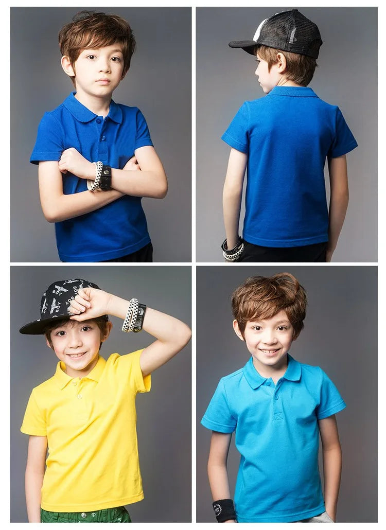 Summer Baby Boys Short Sleeve Solid Polo T-shirt Kids Cotton Clothes Toddler Girls Classical Polos T Shirt Tops School Uniform unisex girls boys
