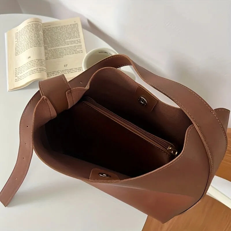 Women Shoulder Bag Solid Fashion Handbag Crossbody Bag Women's Minimalist PU Leather Bag