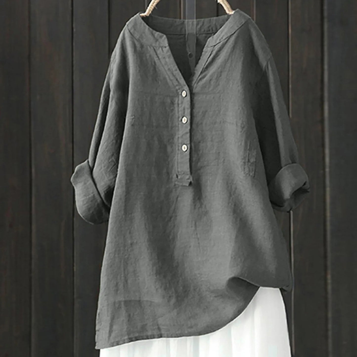 Plus Size 5XL Casual Loose Cotton Linen Blouse Shirt Women Long Sleeved Oversize Blouse Vintage Loose Blouses Spring Summer