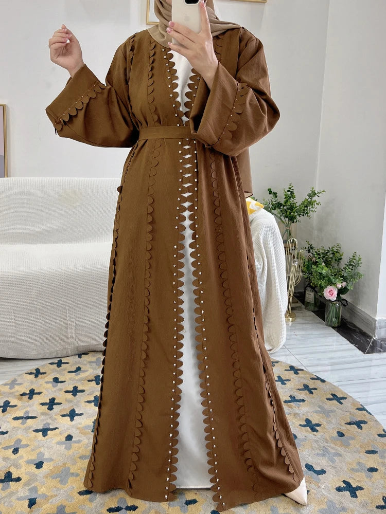 Abaya Women Beading Dress Abayas Elegant Prayer Abayas Long Sleeve Robe Ramadan Musulman Maxi Vestidos