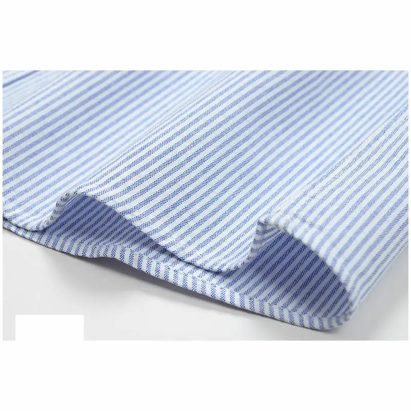 100% Cotton Oxford Shirt Men's Long Sleeve Striped Plaid Casual Shirts Korean Clothes High Quality Business Dress Shirt Grey