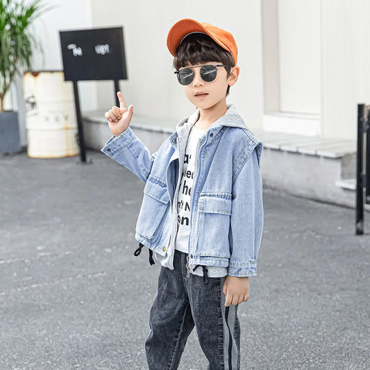 Autumn Boys Vest + stitching coat 2 piece set  kids clothes boys fashion design children clothes boys