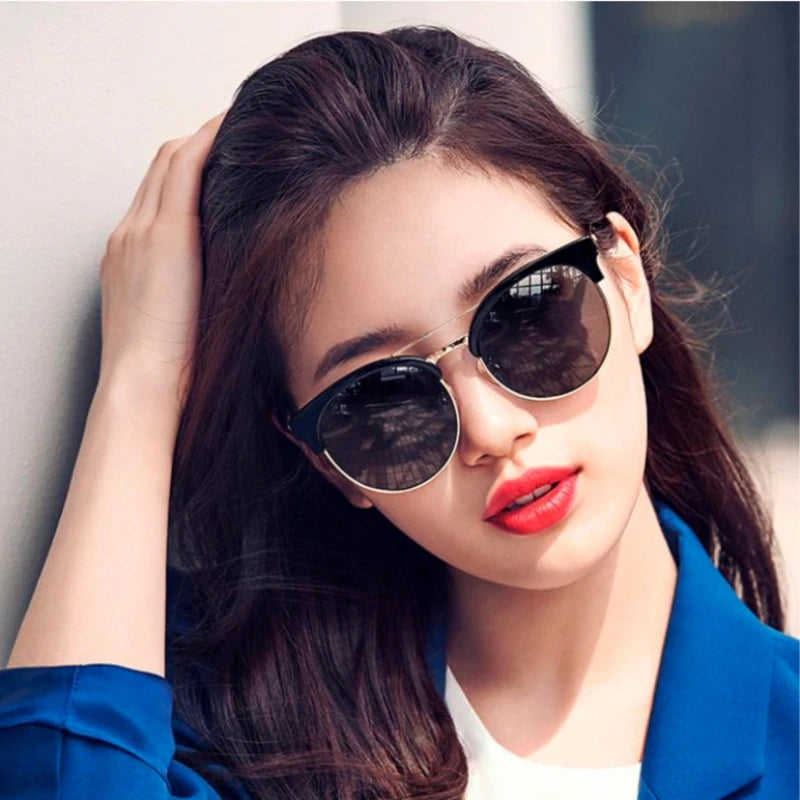 New Fashion Ladies Polarized Glasses Korean Version of The Trend of Metal Glasses Sunscreen Ultraviolet Sunglasses UV400