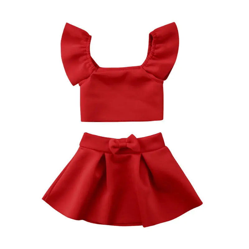 1-6 Year Old Toddler Baby Girl Clothes Watermelon Sunflower Print Ruffle Drop Shoulder Strap Top Shorts 2-Piece Summer Set
