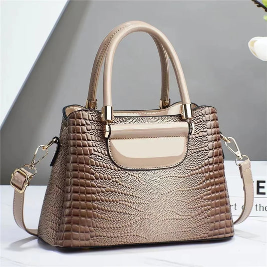 Bright Leather Stone Pattern Women's Bucket Bag High Quality Brand Ladies Handbag Fashion Women's Shoulder Crossbody Bag
