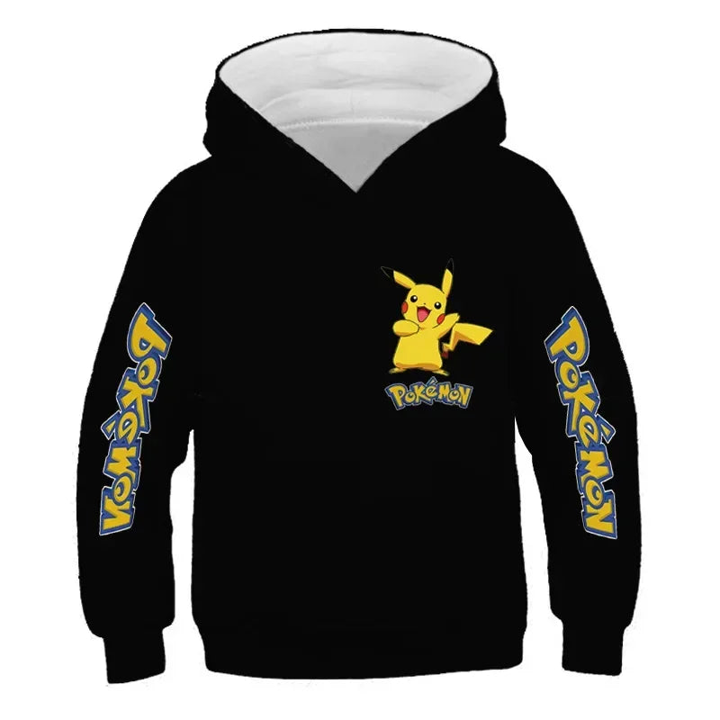 Kids Cotton Pokemon Hoodies Pikachu Sweatshirt Long Sleeve Children Clothes Boys/Girl Cool Cute Kids  Tops