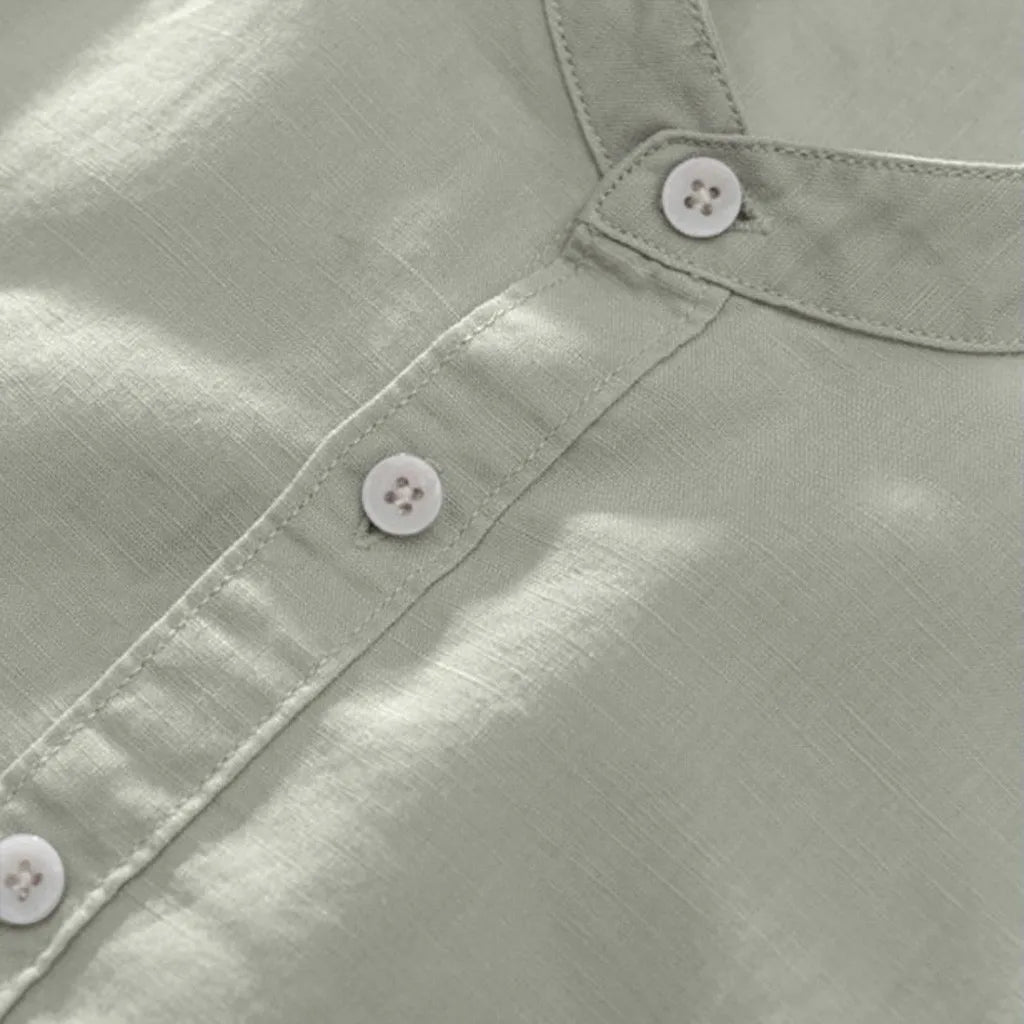 Men's Shirts Summer Baggy Cotton Linen Solid Short Sleeve Shirts For Men Retro Loose Button Up Shirt Blouse Men Chemise Homme