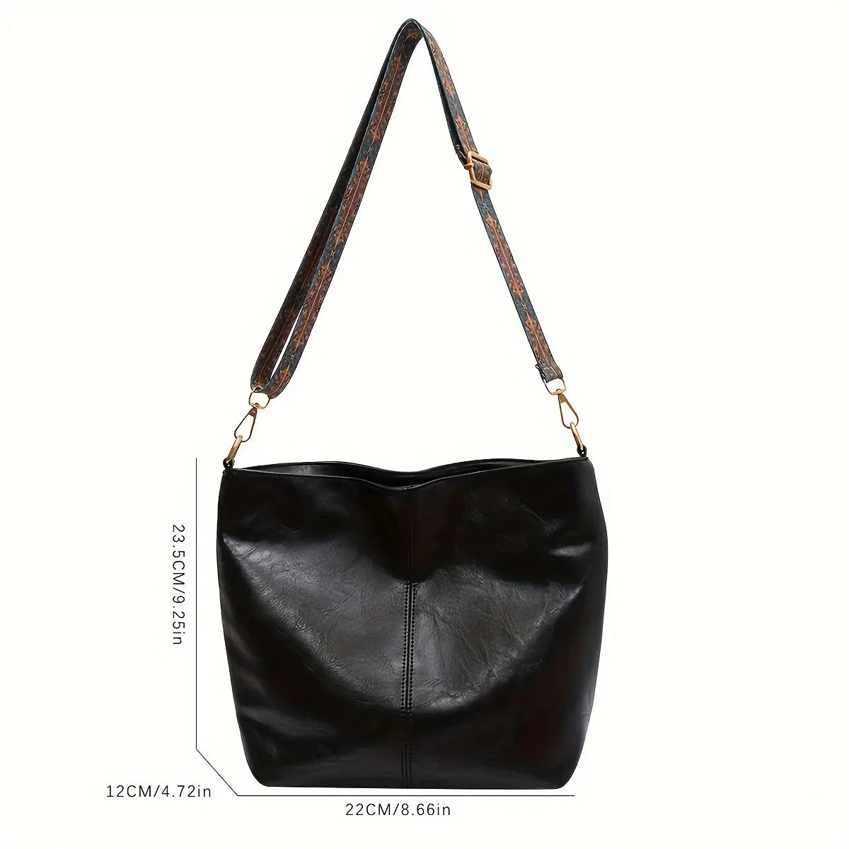 WOMEN'S Retro Solid Color PU Large Capacity Shoulder Bag, Crossbody Bag, Suitable for Girls, Office Workers, Daily Commuting stylish