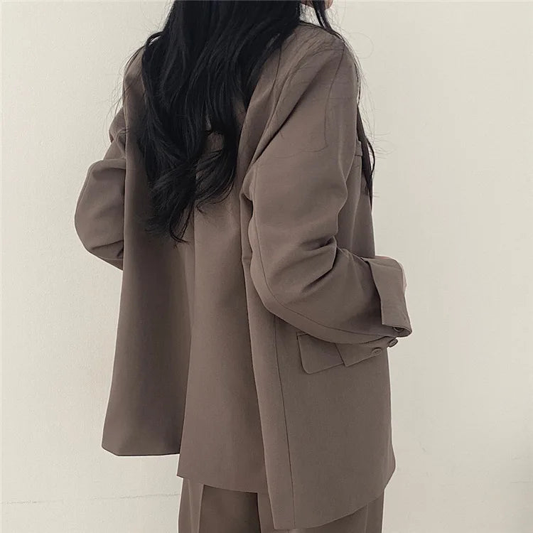 Fashion Long Sleeve Blazer  Pant Sets Blazers Women  Casual Women 2 Piece Outfit Set Suits
