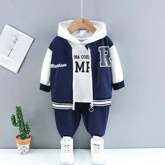 Baby Boys Clothes Sets Spring Autumn Toddler Casual Cotton Coats Hoodies Pants 3pcs Tracksuits For Bebe Infant Sports Suits 3Y