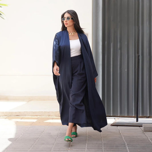 Robe Cardigan Abaya Long Dress Satin Fashion  Jalabiya ,Women's Clothes