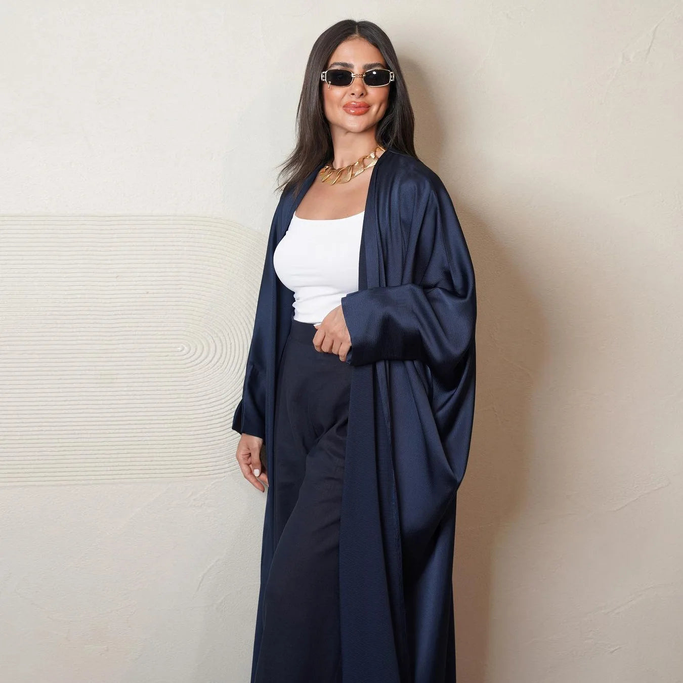 Robe Cardigan Abaya Long Dress Satin Fashion  Jalabiya ,Women's Clothes