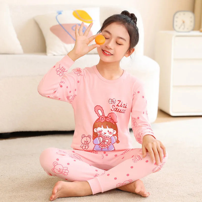 Boys Girls Pajamas Autumn Animal Panda Children's Clothing Sleepwear Cotton Pyjamas Sets For Kids 2 4 6 7 8 10 12 Years