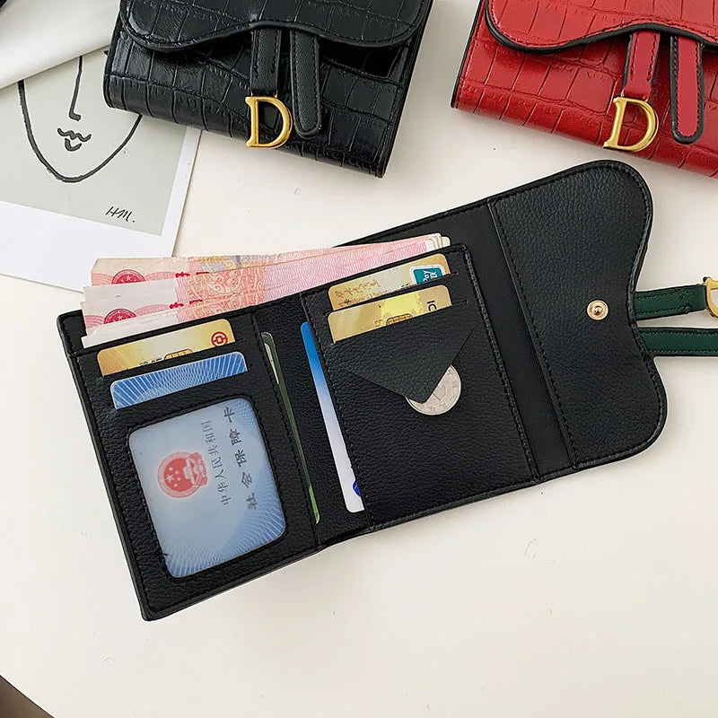 Women's Wallet  Korean Style D Letter Buckle Coins Purses Wallet Card Bag Key Wallet Luxury