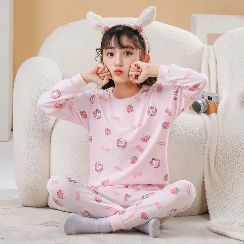 Boys Girls Pajamas Autumn Animal Panda Children's Clothing Sleepwear Cotton Pyjamas Sets For Kids 2 4 6 7 8 10 12 Years