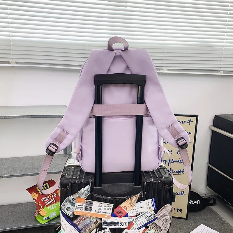 Large Capacity Backpack Women Unisex Travel Backpack Multi Pocket College Student Schoolbag For Teenage Girl Men Book
