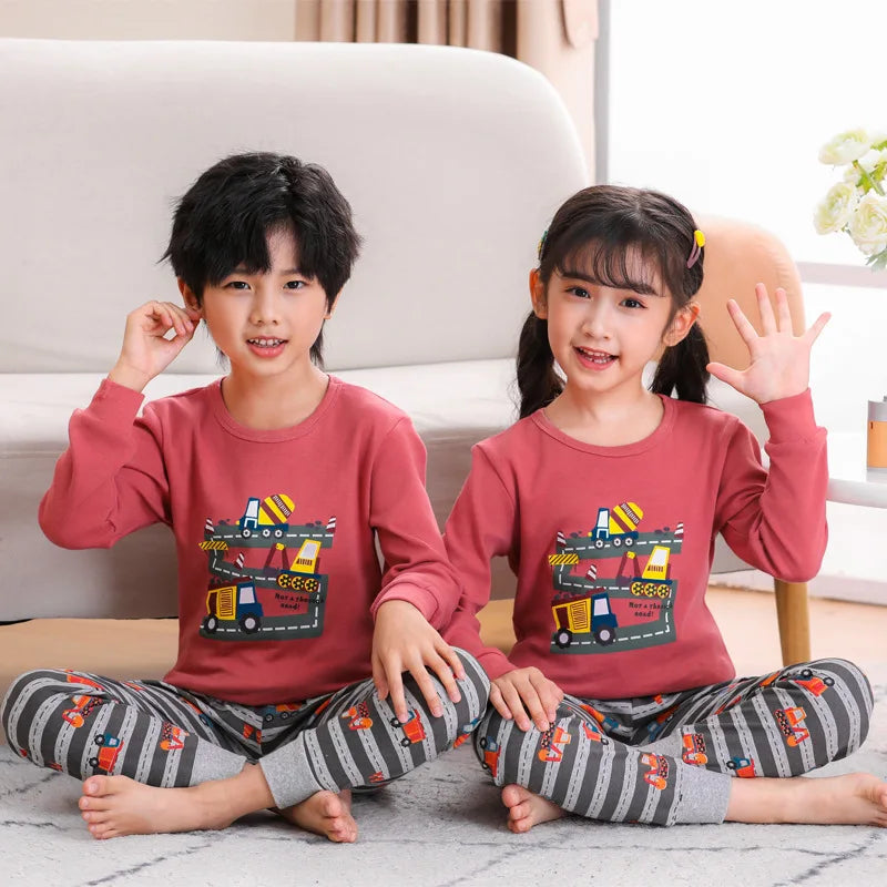 Autumn Children Home Clothes Set Boys and Girls Long-sleeved Pajamas