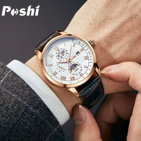 Swiss Brand Men Watch Fashion Top Luxury Sport Men's Wristwatch Waterproof Luminous Leather Date Quartz Watches Man clock