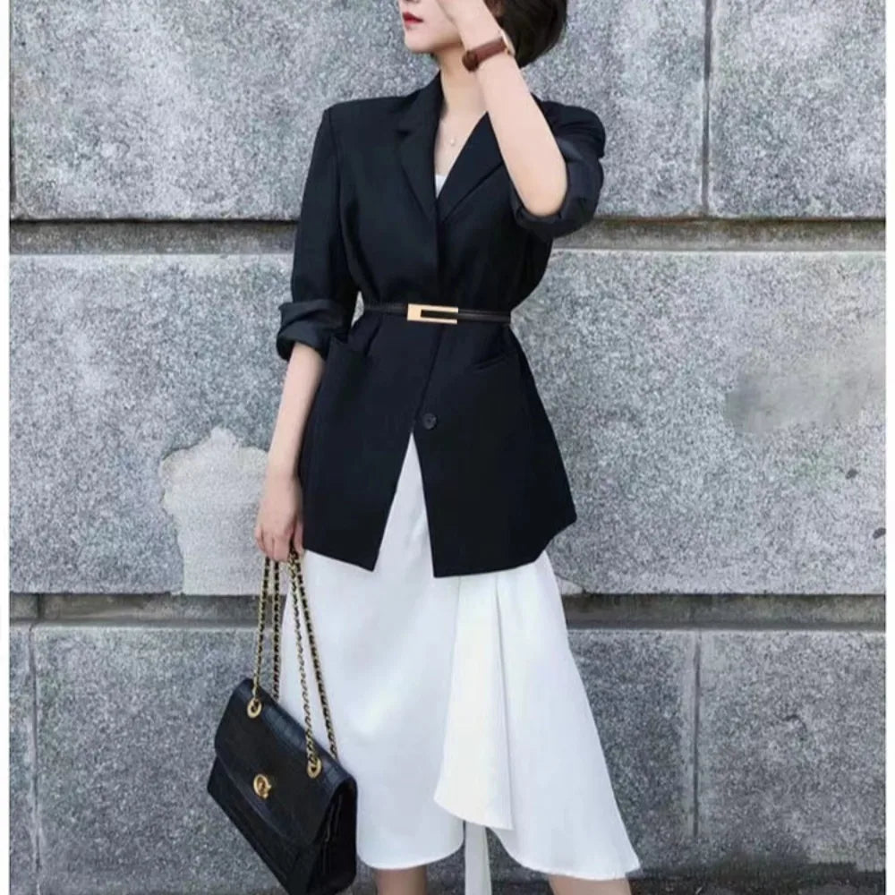Waist Belt Simple Alloy Buckle Thin Dress Coat Decorative Waistband Pu Leather Skinny Waist Straps Women