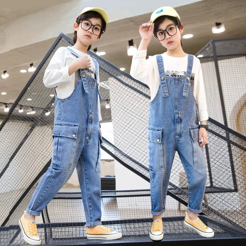 Boys Jeans Teens Overalls Rompers School Denim Jumpsuit Pants Overalls for Big Boys