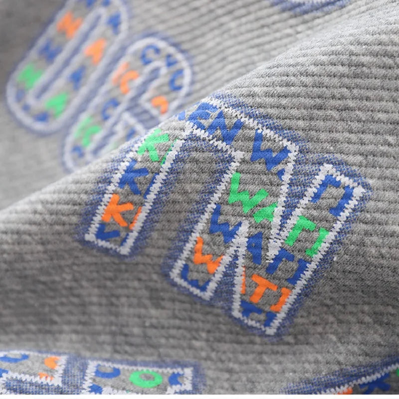 Spring Autumn Boys Cotton Patchwork Alphabet Sweatshirt Jacket School Kids Track Pullover Jumper Children Workout Tops