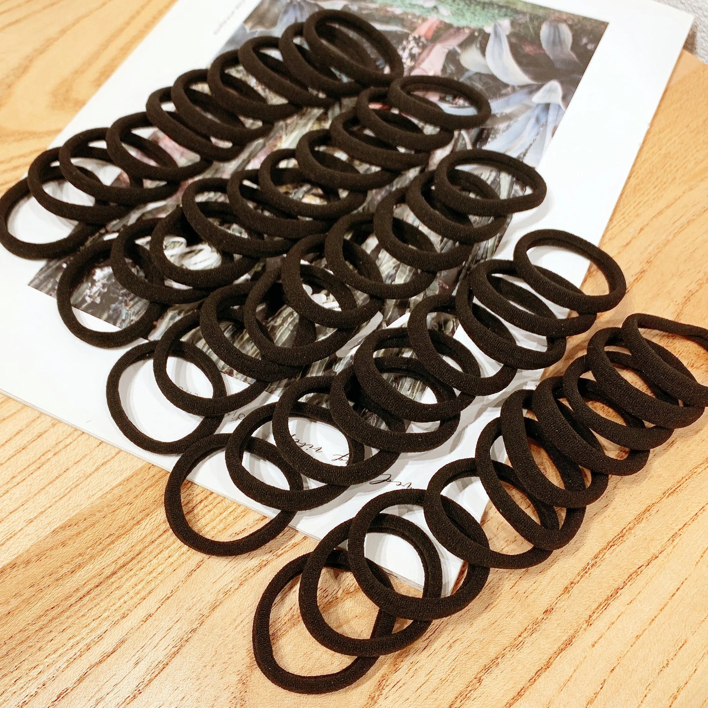 Black Hair Bands for Women Girls 50/100pcs  Hairband High Elastic Rubber Band Hair Ties Ponytail Holder Scrunchies Accessorie