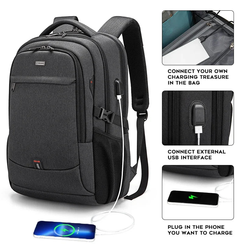 New Fashion Water Resistant Business Backpack For Men Travel Notebook Laptop Backpack Bags 17.3 inch Male  For Teen