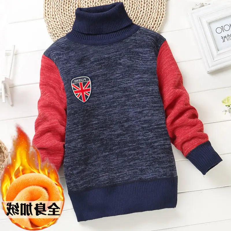 Teens Sweater Knitwear Clothes Winter Fleece Boys Long Sleeve Cardigan Knitted Tops Outfits 4 5 6 7 8 9 10 11 12 13 14 Years