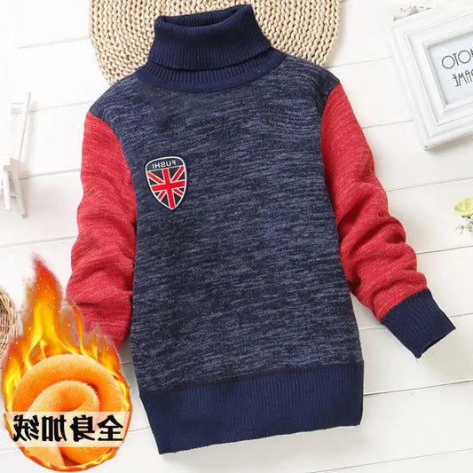 Teens Sweater Knitwear Clothes Winter Fleece Boys Long Sleeve Cardigan Knitted Tops Outfits 4 5 6 7 8 9 10 11 12 13 14 Years