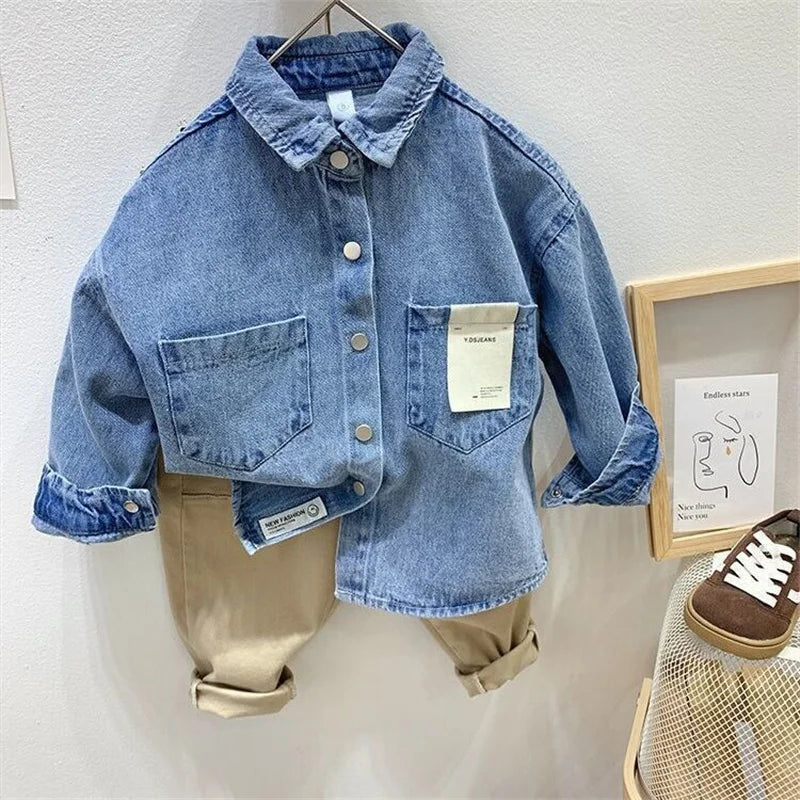Boys Baby's Kids Blouse Jacket Outwear Jean Spring Autumn Shirts Cotton Gift Plus Size Children's Clothing