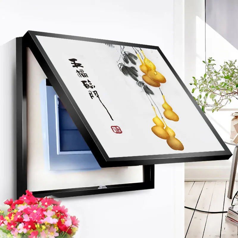 Electric Meter Box Decor Power Switch Hide Cover Wall Canvas Poster Paintings 40x30cm Home Design Painting Decorative