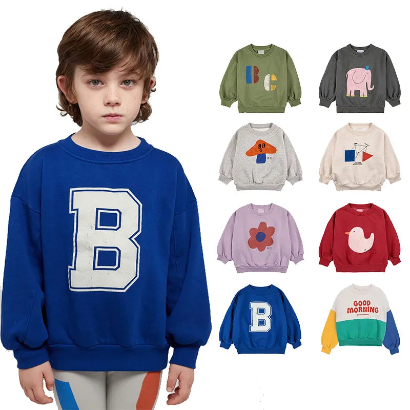 Korean Childrens Autumn Winter Clothes for Girls Boys Babi Sweaters Kids Sweatshirts Long Sleeve O-neck Cute Tops