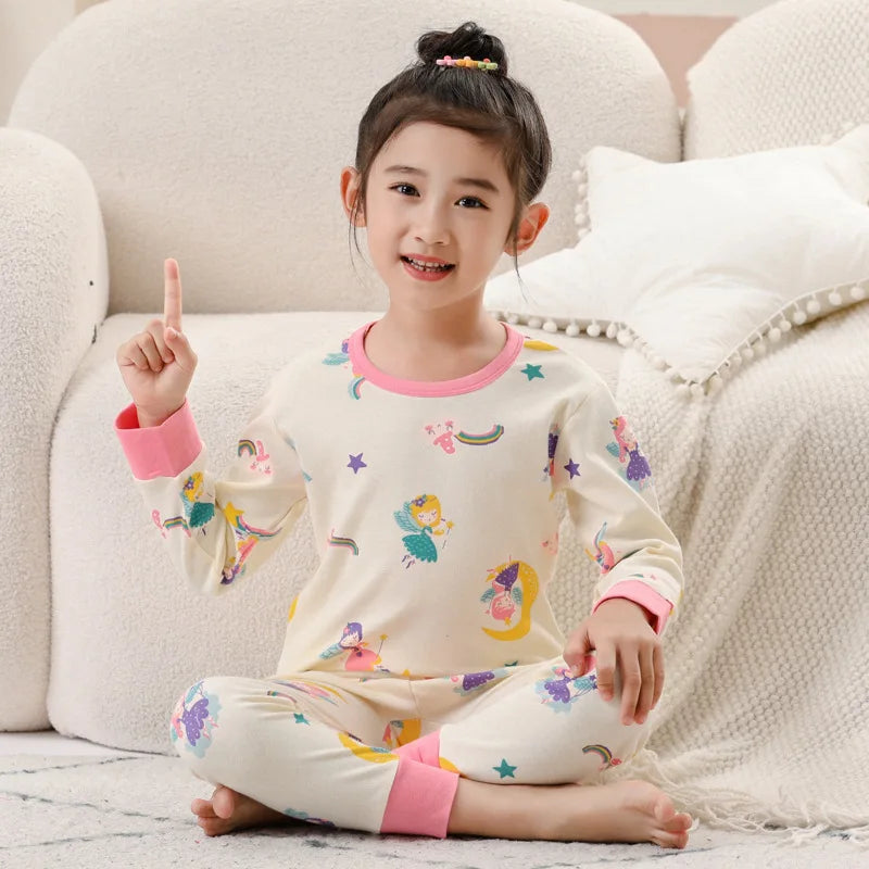 Boys Girls Pajamas Autumn Animal Panda Children's Clothing Sleepwear Cotton Pyjamas Sets For Kids 2 4 6 7 8 10 12 Years