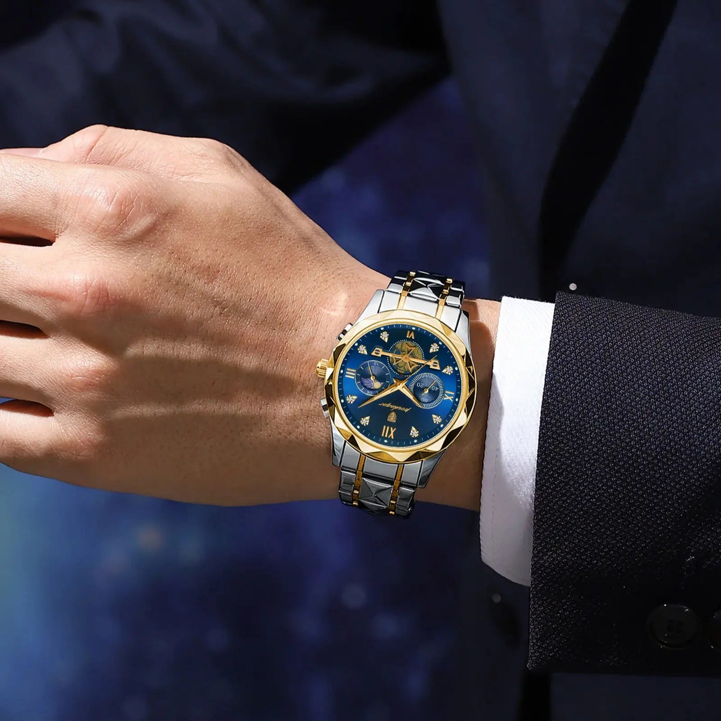 Luxury Man Wristwatch Waterproof Luminous Chronograph Watch for Men Stainless Steel Men's Quartz Watches  hombre