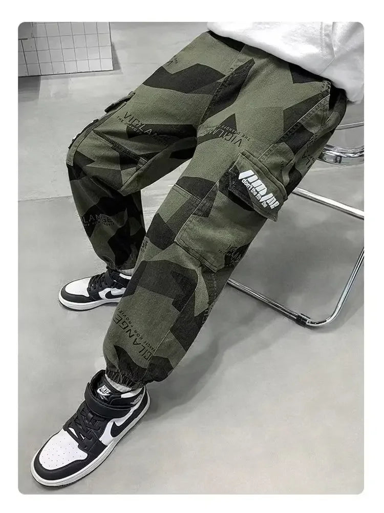 Spring Pants for Boys Cargo Pants Camouflage Kids Clothes 4 5 6 7 8 9 10 11 12 13 14 15 Year Summer Boys Clothes