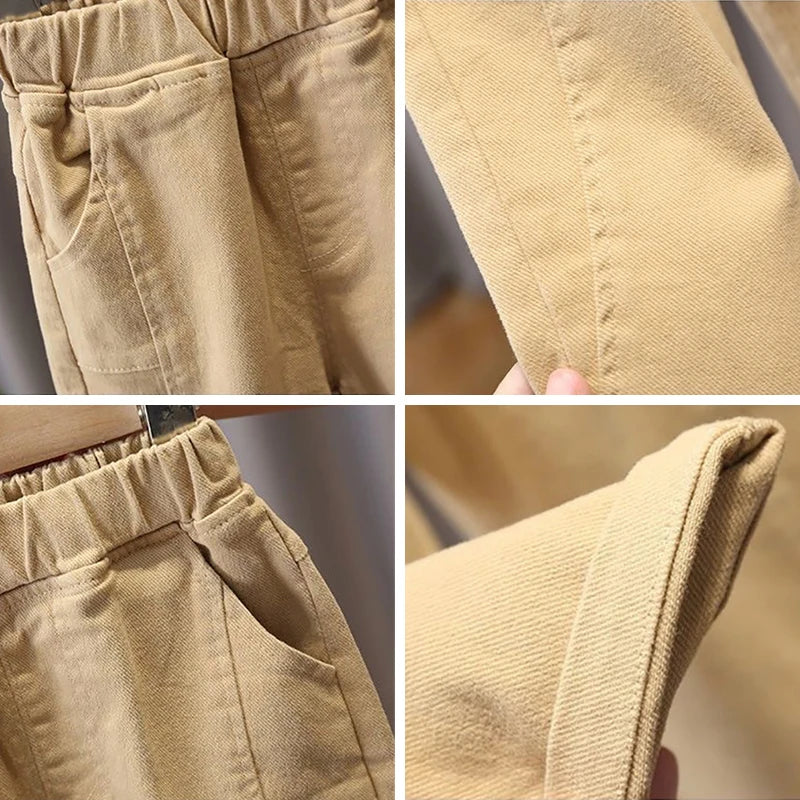 New Autumn Winter Thicken Warm Boys Pants Cotton Children Trousers Fashion Letter Cargo Pants Kids Tracksuit