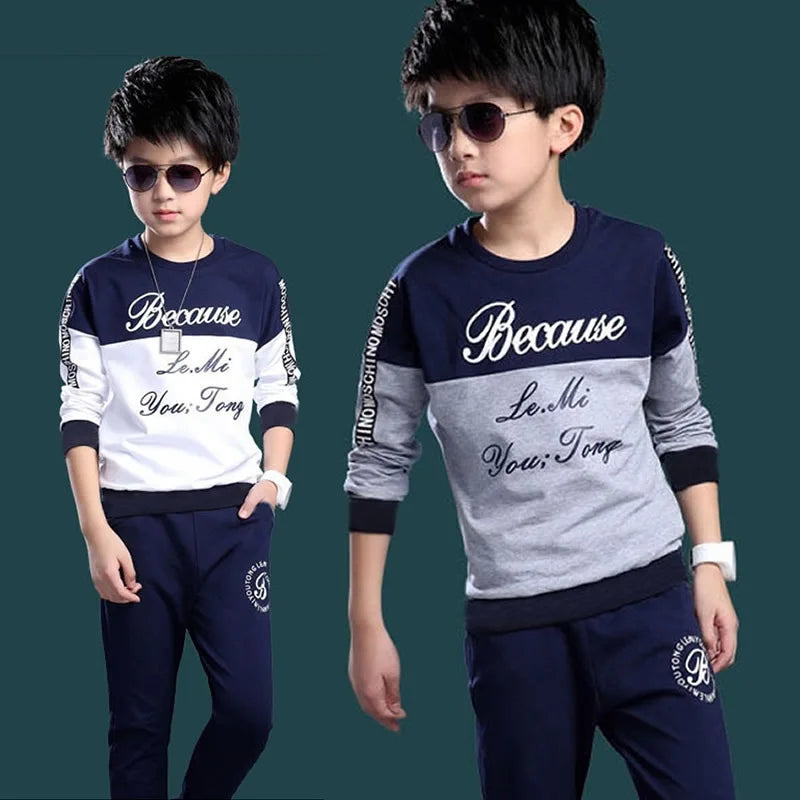 Korean Children Clothing Sets Spring Teenagers Sets Boys Tracksuit Children Outfit Suit For Boy Sweatshirt+Pants Sets Clothing