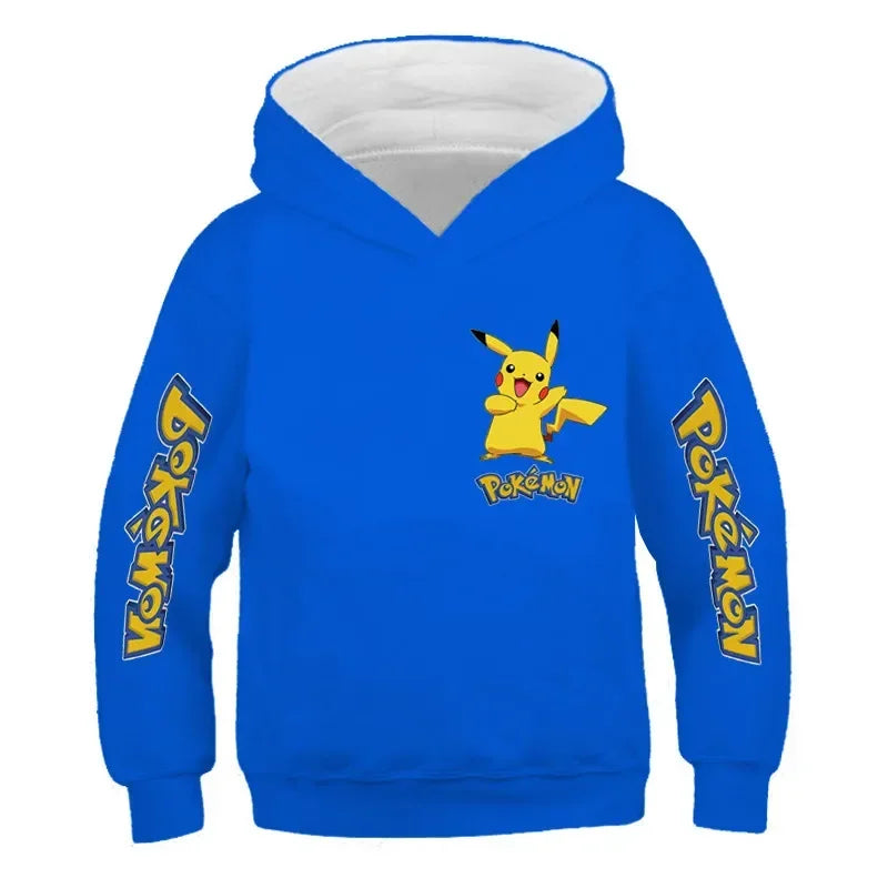 Kids Cotton Pokemon Hoodies Pikachu Sweatshirt Long Sleeve Children Clothes Boys/Girl Cool Cute Kids  Tops