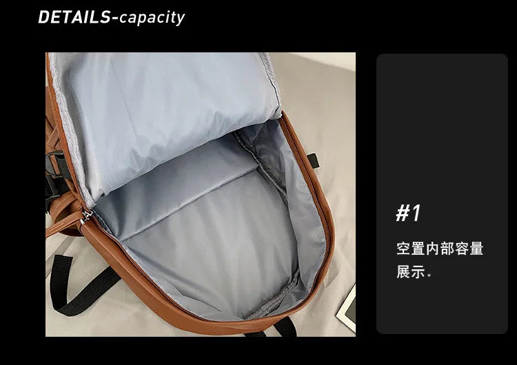 Leather Backpack for Men 14 inch Laptop Backpack Travel Daypack with USB Port Water Resistant Leather Business Backpack mochilas