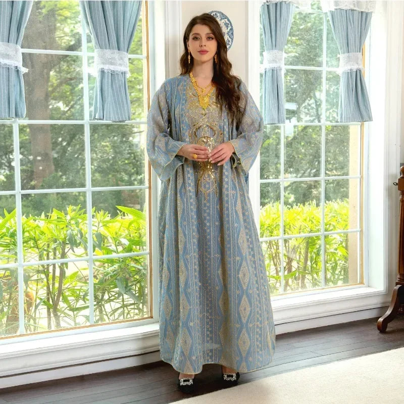 woman Dress Muslim  Muslim Abaya Islamic Clothing Embroidery Robe Long Sleeve Caftan Abaya