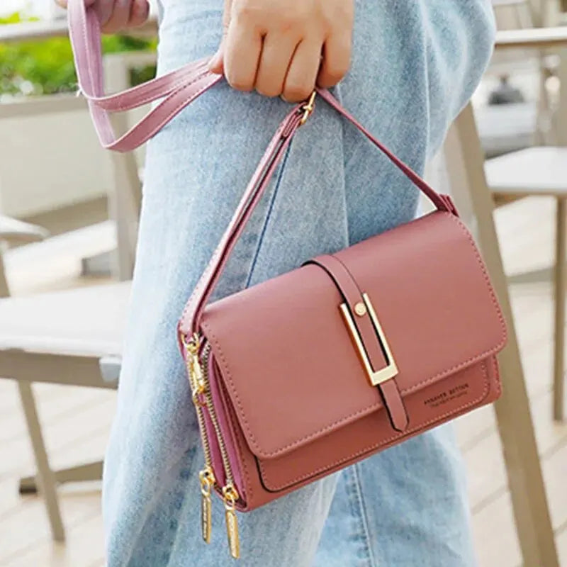 PU Material Women's Mobile Phone Bag Fashionable and Multifunctional Women's Small Square Bag Trendy and Retro Shoulder Bag