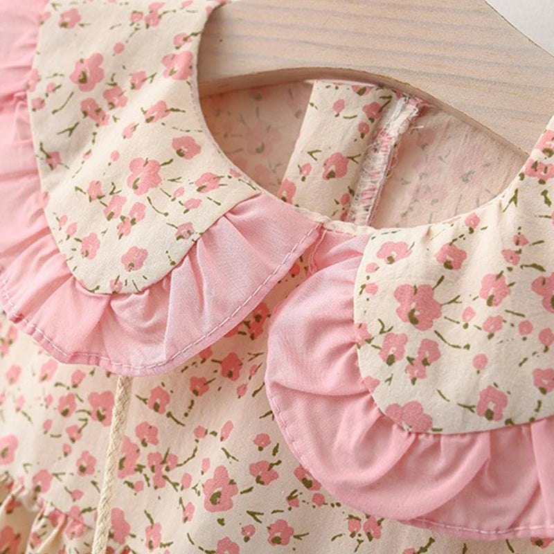 Summer 2Piece Outfit Infant Baby Girl Princess Beach Dress+Bag Cute Print Cotton Sleeveless Toddler Baby Girl Clothes Set