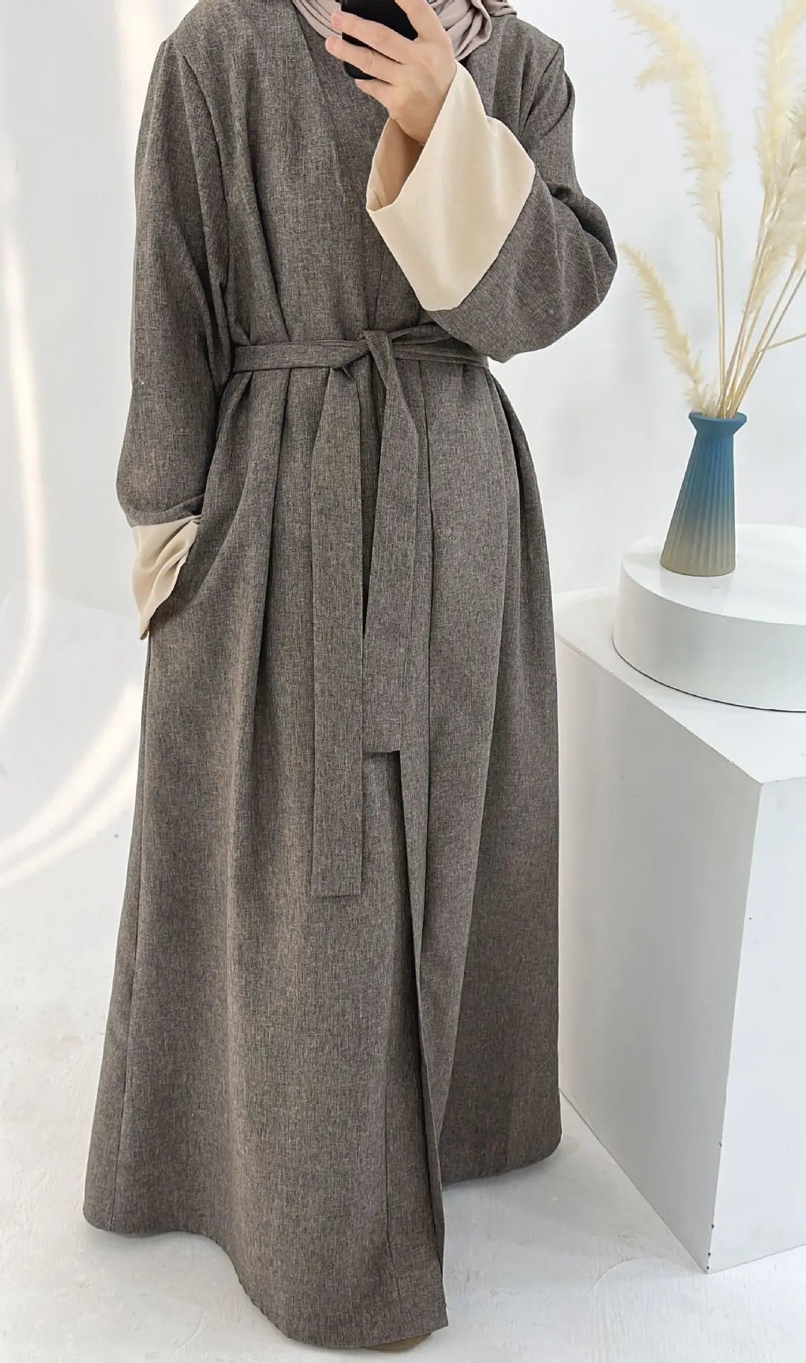 Cotton Linen Open Abaya Kimono Muslim Turkey Saudi Abayas for Women Dubai  Luxury Kaftan Robe Ramadan Eid Islamic Clothing luxury