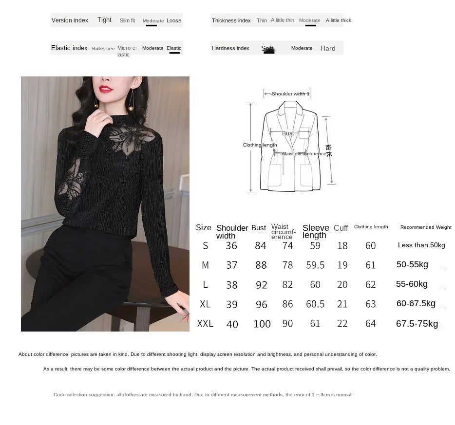 Women Blouse Velvet Autumn  Winter Long Sleeve Turtleneck Women's Top T-shirt Blusas Ropa De Mujer