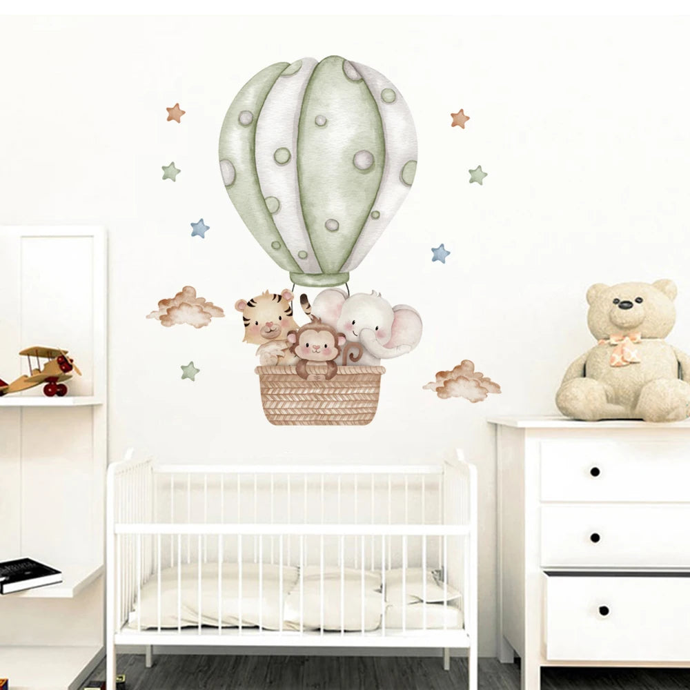Elephant Wall Stickers For Kids Rooms Children's Room Animal Plane Decorative Vinyls For Walls Cartoon Wall Stickers Child