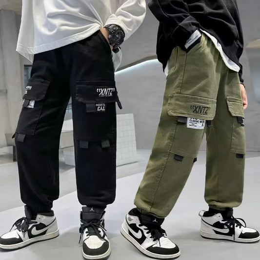 Boys Cargo Pants Spring Autumn Trousers Casual Kids Sport Pants Teenage Children Clothes for 5 6 7 8 9 10 11 12 Years Old