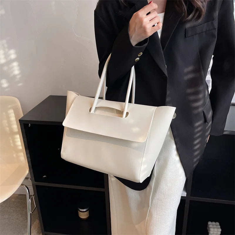 Women Shoulder Bags  Large Capacity Handbags Simple Retro Tote Bags Solid Color Famous Brand High Quality Bags